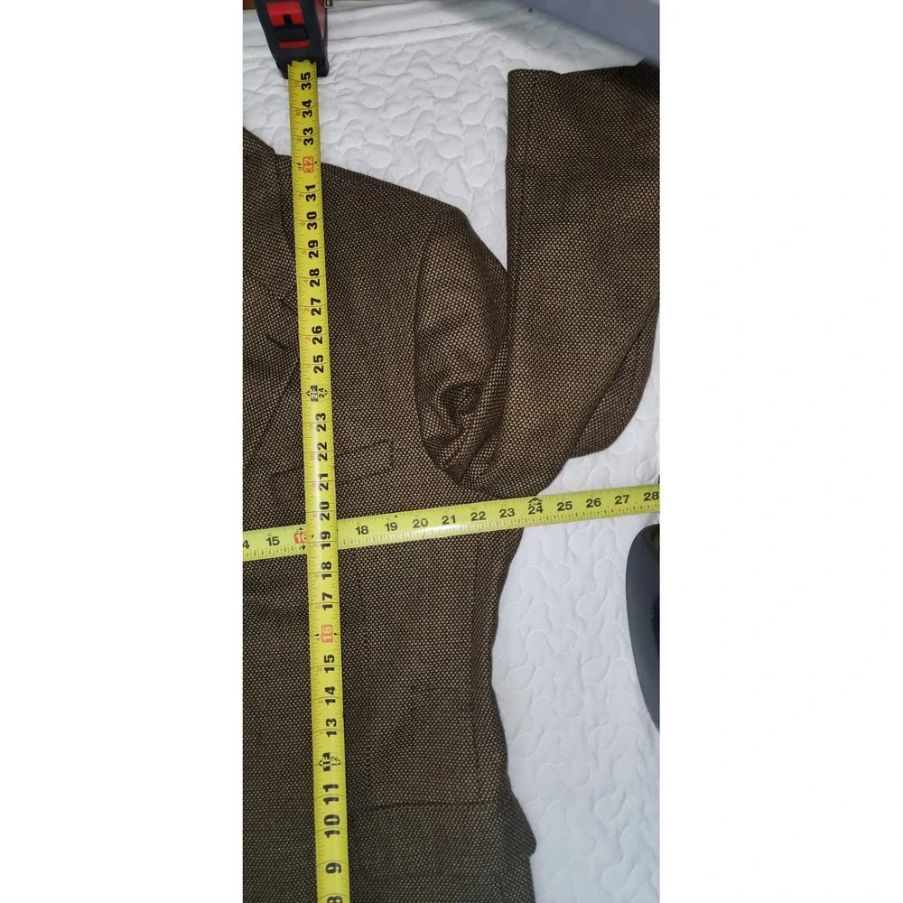 100% Cashmere Loro Piana Blazer Brown Gold-Thread SFI Sport Coat 3 Button men 44